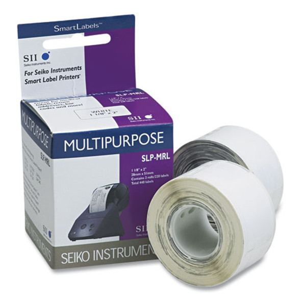 SLP-MRL Self-Adhesive Multipurpose Labels, 1.12" x 2", White, 220 Labels/Roll, 2 Rolls/Box SLP-MRL Self-Adhesive Multipurpose Labels, 1.12" x 2", White, 220 Labels/Roll, 2 Rolls/Box