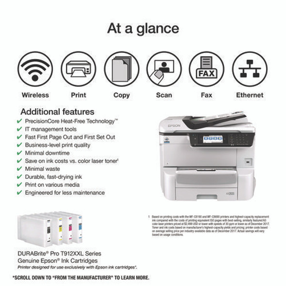 WorkForce Pro WF-C8190 Wireless Color Inkjet Printer