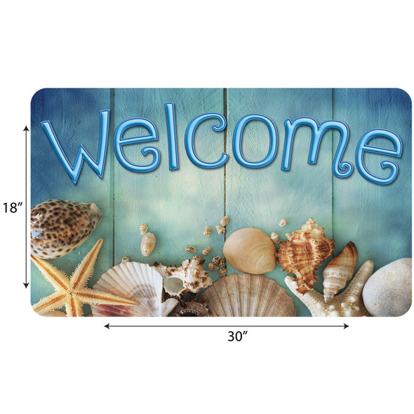 The Original Fun Mat™, Welcome Mat, 18" x 30", Beach Life Welcome