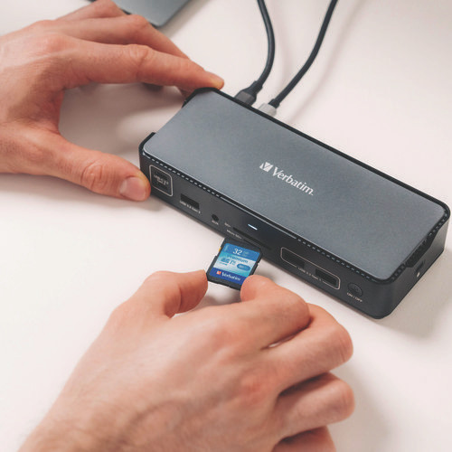 USB-C Pro Docking Station 15-in-1, Audio/DisplayPort/HDMI/Micro SD/RJ45/SD/USB-A/USB-C, Gray