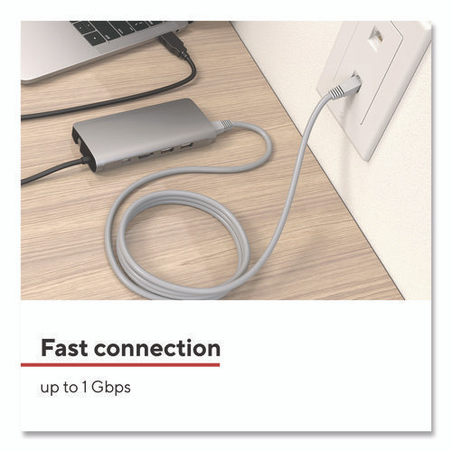 CAT6 Ethernet Cable, 25 ft, Gray