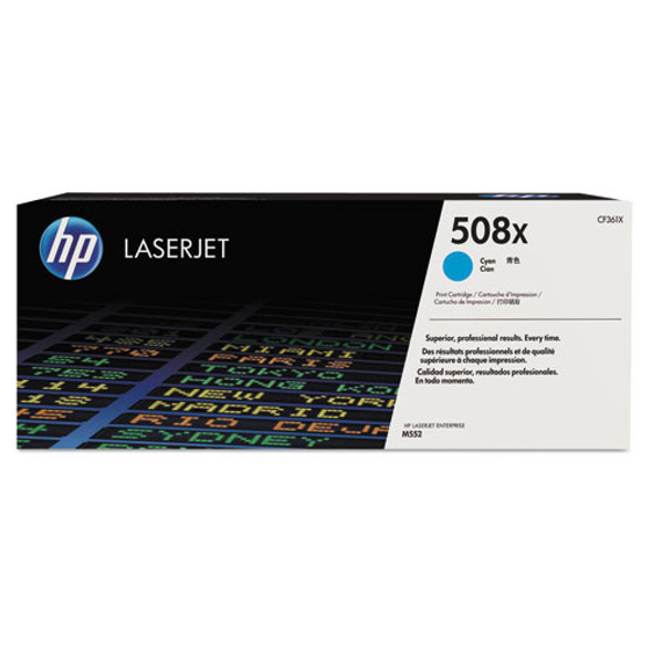 HP 508X, (CF361X) High-Yield Cyan Original LaserJet Toner Cartridge