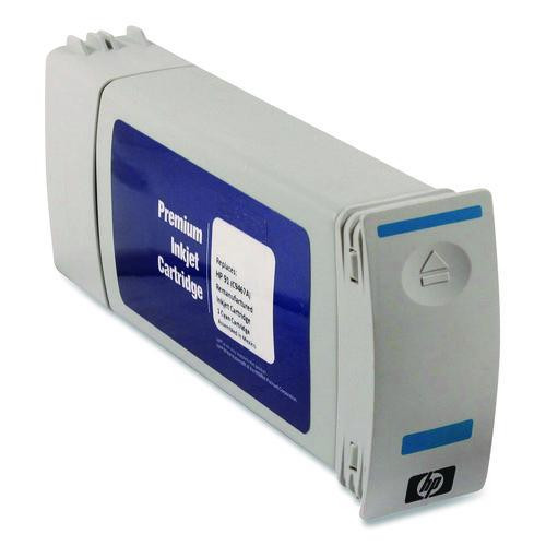 Remanufactured Cyan High-Yield Ink, Replacement for 91 (C4913A), 69 mL