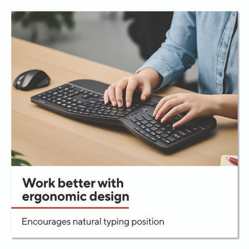 Wireless Ergonomic Keyboard, Black