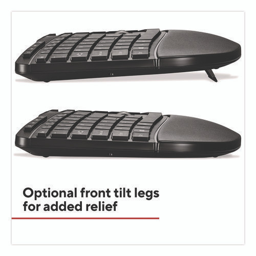 Wireless Ergonomic Keyboard, Black