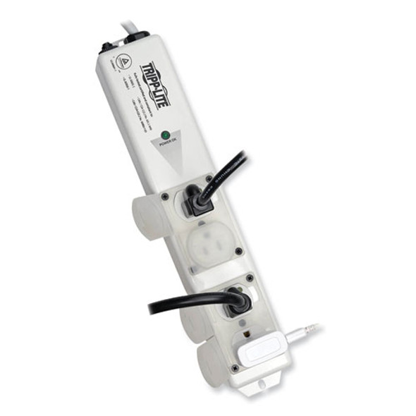 Medical-Grade Power Strip for Patient-Care Vicinity, 4 Outlets, 6 ft Cord, White