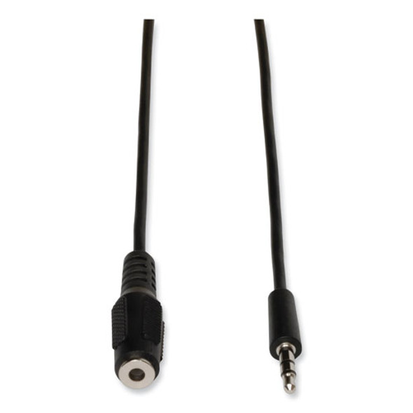 3.5mm Mini Stereo Audio Extension Cable for Speakers and Headphones (M/F), 6 ft, Black