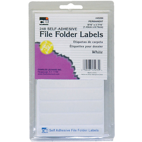 File Folder Labels, White, 248 Per Pack, 12 Packs