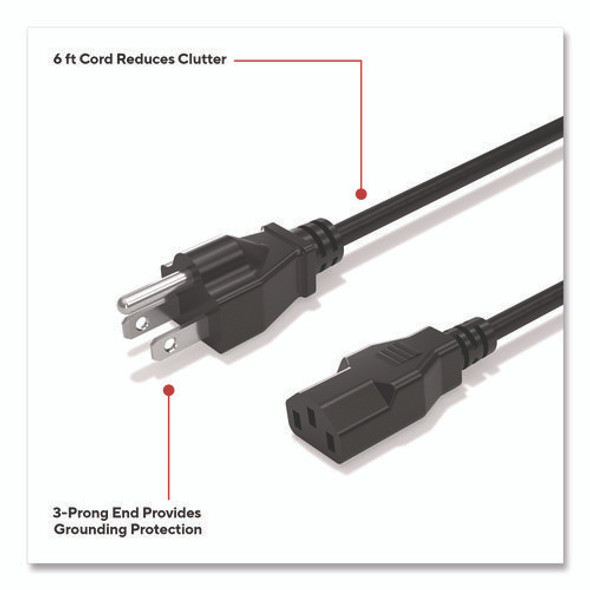 AC Power Cord, 6 ft, Black
