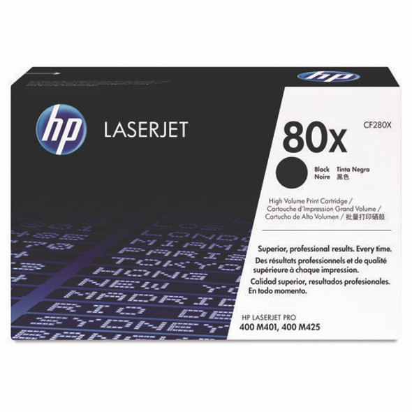 HP 80X, (CF280X) High-Yield Black Original LaserJet Toner Cartridge