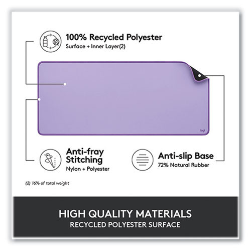 Studio Series Polyester Desk Mat, 27.5 x 11.8, Lavender