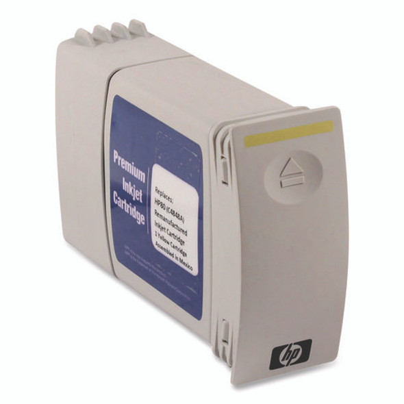 Remanufactured Yellow High-Yield Ink, Replacement for 80 (C4848A), 350 mL