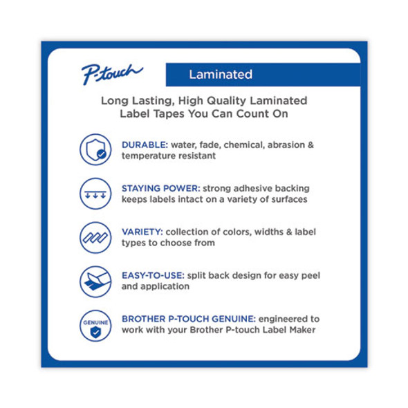TZe Standard Adhesive Laminated Labeling Tape, 0.94" x 26.2 ft, Black on White, 2/Pack
