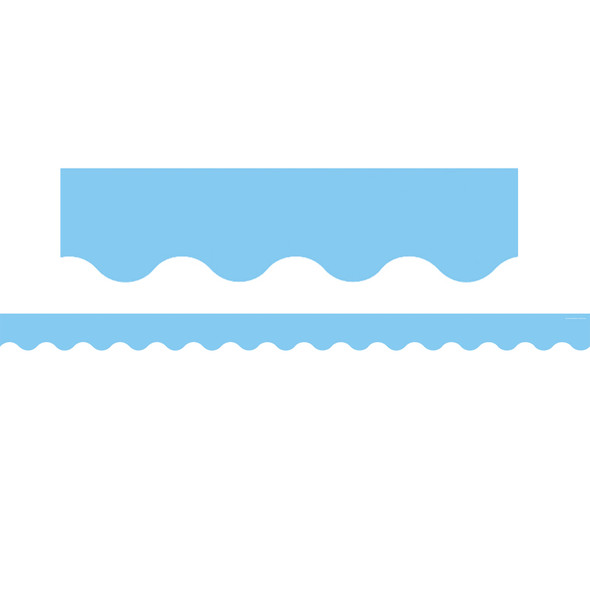Light Blue Scalloped Border Trim, 35 Feet Per Pack, 6 Packs