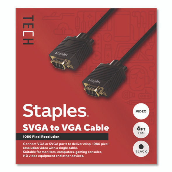 SVGA to VGA Cable, 6 ft, Black