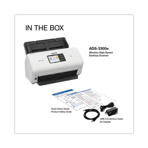 ADS-3300W High-Speed Desktop Scanner, 600 dpi Optical Resolution, 60-sheet ADF