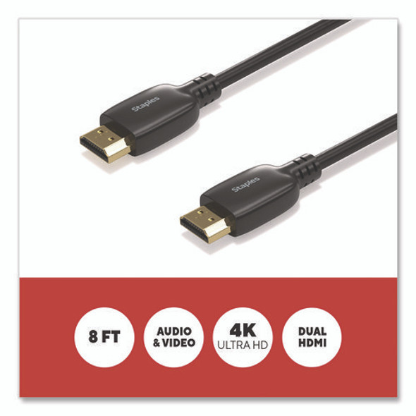 HDMI to HDMI Audio/Video Cable, 8 ft, Black