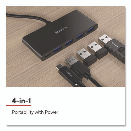 USB 3.0 Hubs, 4-Port, Black