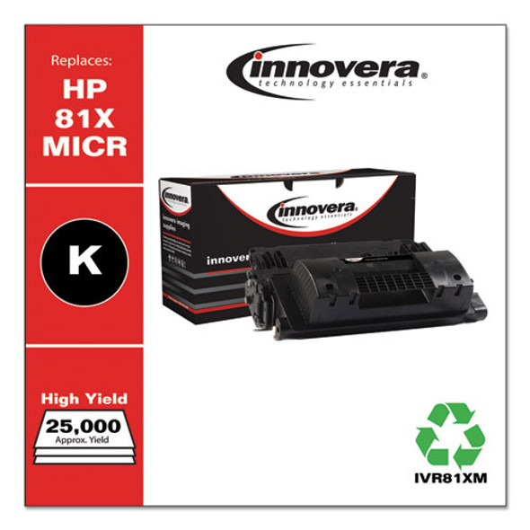 Remanufactured Black High-Yield MICR Toner, Replacement for 81XM (CF281XM), 25,000 Page-Yield