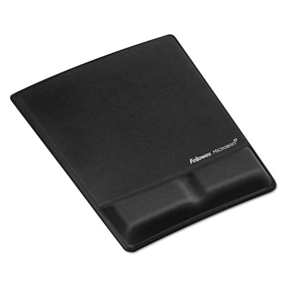 Ergonomic Memory Foam Wrist Support with Attached Mouse Pad, 8.25 x 9.87, Black