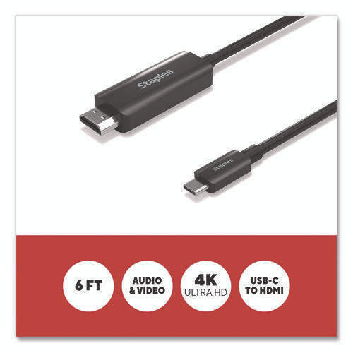 USB-C to HDMI Audio/Video Cable, 6 ft, Black