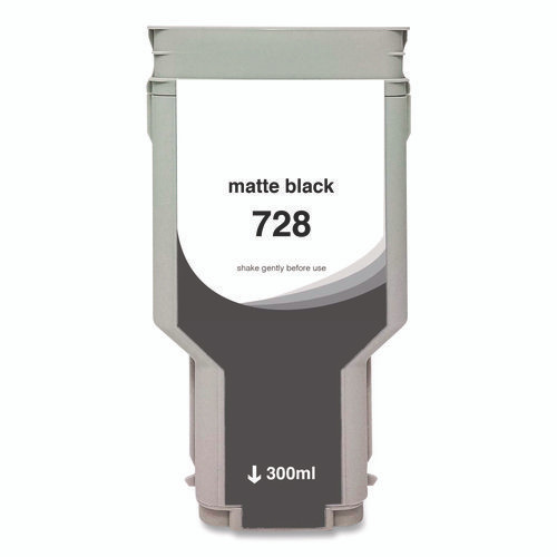 Compatible Matte Black Ink, Replacement for 728 (F9J68A), 300 mL