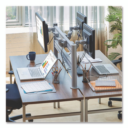 Monitor Mount for Slat Wall System for 32" TVs, 4.9w x 5.1d x 7.5h, Silver, Supports 22 lb