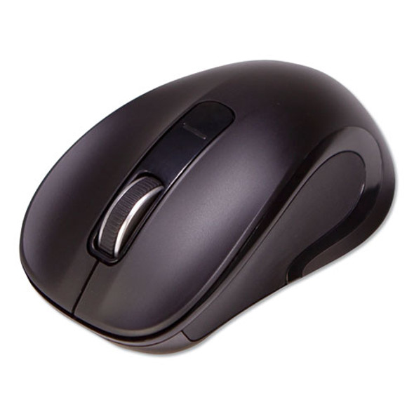 Mid-Size Wireless Optical Mouse with Micro USB, 2.4 GHz Frequency/26 ft Wireless Range, Right Hand Use, Black