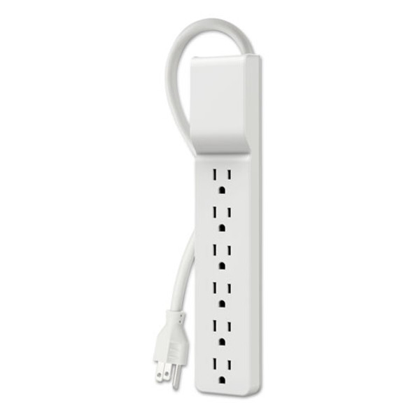 Home/Office Surge Protector, 6 AC Outlets, 10 ft Cord, 720 J, White