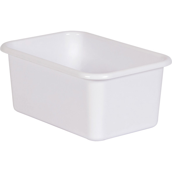 White Small Plastic Storage Bin, Pack of 6