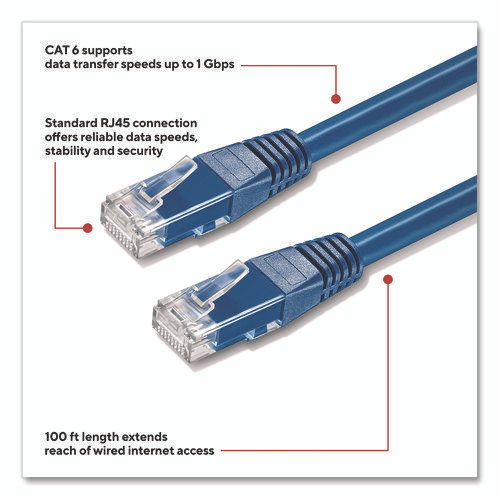 CAT6 Ethernet Cable, 100 ft, Blue