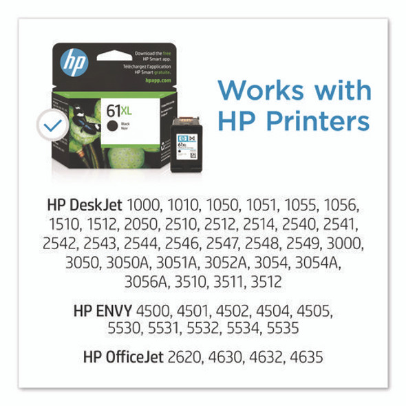 HP 61XL, (CH563WN) High-Yield Black Original Ink Cartridge