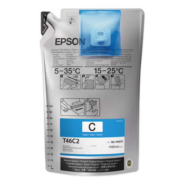 T46C220 (T46C) UltraChrome DS Ink Bag, Cyan, 6/Carton