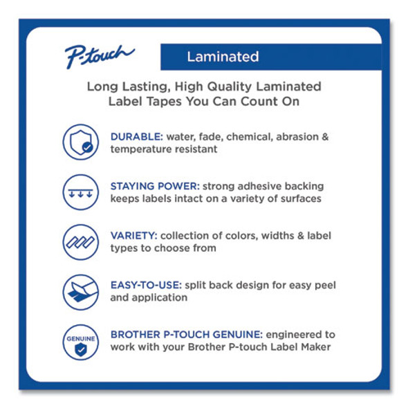 TZe Standard Adhesive Laminated Labeling Tape, 0.47" x 26.2 ft, Black on Yellow, 2/Pack