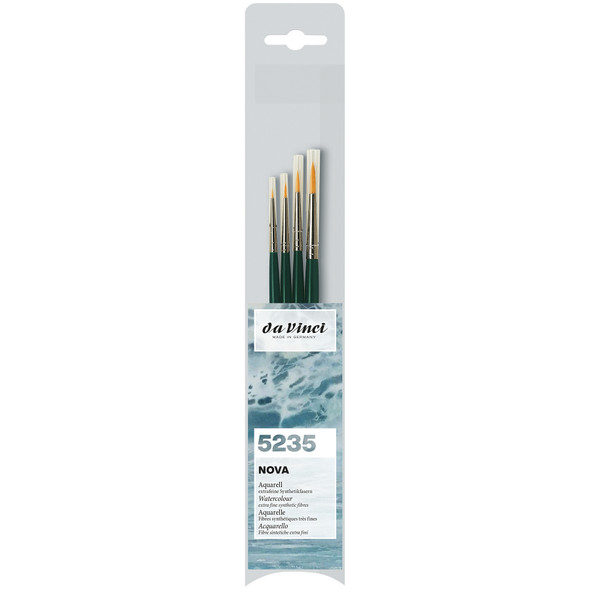 NOVA Model Painting Brushes, Synthetic, All Paint Types, Round, Series 1570, Assorted Sizes, 4 Brush Set