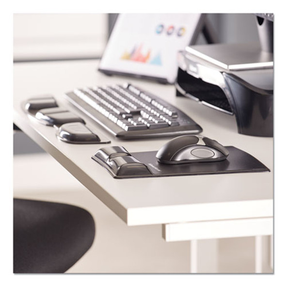 Gel Wrist Support with Attached Mouse Pad, 8.25 x 9.87, Black