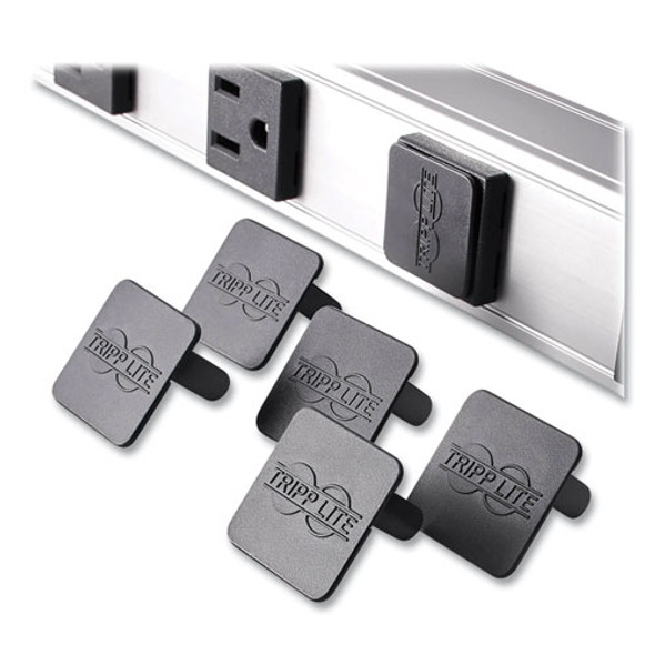 Vertical Power Strip, 8 Outlets, 15 ft Cord, Silver