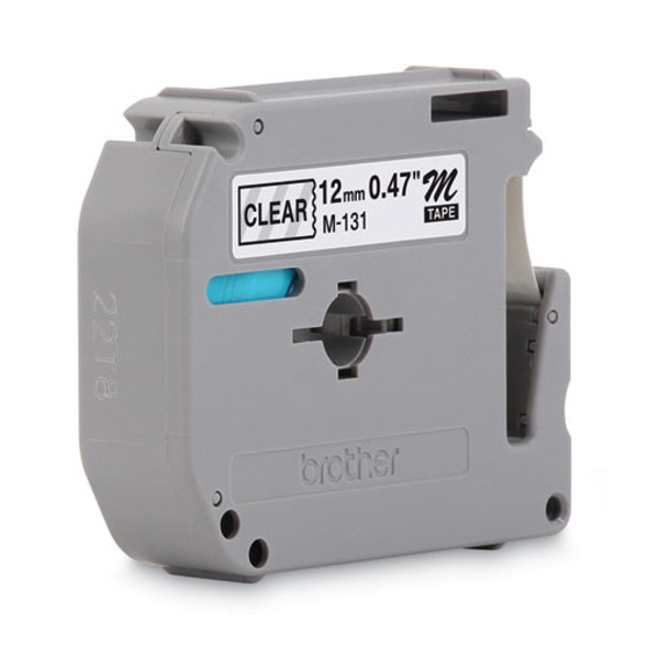 M Series Tape Cartridge for P-Touch Labelers, 0.47" x 26.2 ft, Black on Clear