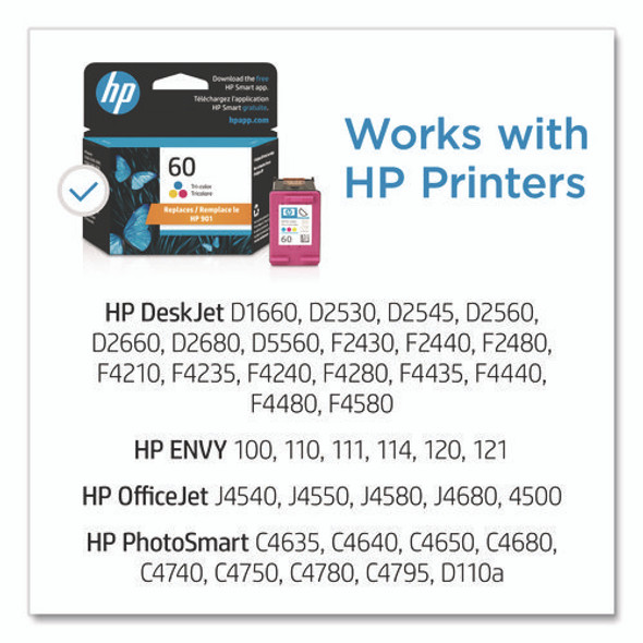 HP 60, (CC643WN) Tri-Color Original Ink Cartridge
