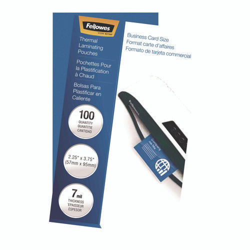 Laminating Pouches, 7 mil, 3.75" x 2.25", Clear Gloss, 100/Pack
