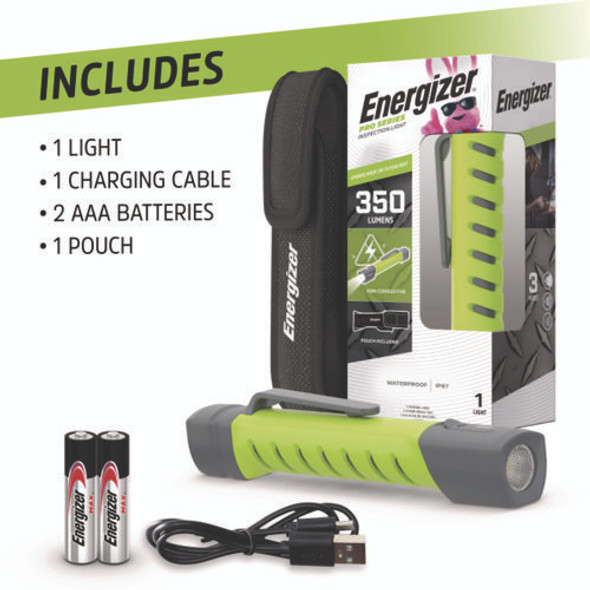 Pro Series Inspection Light, Rechargeable Lithium Ion/2 AAA Batteries (Included), Gray/Green