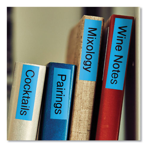 TZe Laminated Removable Label Tapes, 0.47" x 26.2 ft, Black on Blue