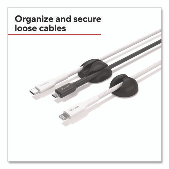 Cord Clips, Assorted Sizes, Black, 16/Pack