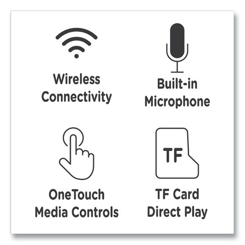 TREMORS Stereo Wireless Headphones with Microphone, 3 ft Cord, Black