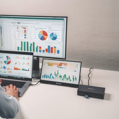 USB-C Pro Docking Station 17-in-1, Audio/DisplayPort/HDMI/Micro SD/RJ45/SD/USB-A/USB-C, Gray