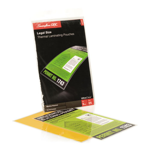 UltraClear Thermal Laminating Pouches, 3 mil, 9" x 14.5", Gloss Clear, 25/Pack