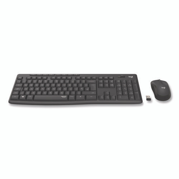 MK295 Silent Wireless Combo, 2.4 GHz Frequency/33 ft Wireless Range, Graphite