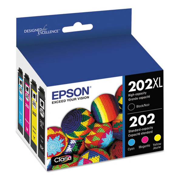 T202XL-BCS (202XL) Claria High-Yield Ink, 550/165 Page-Yield, Cyan/Magenta/Yellow