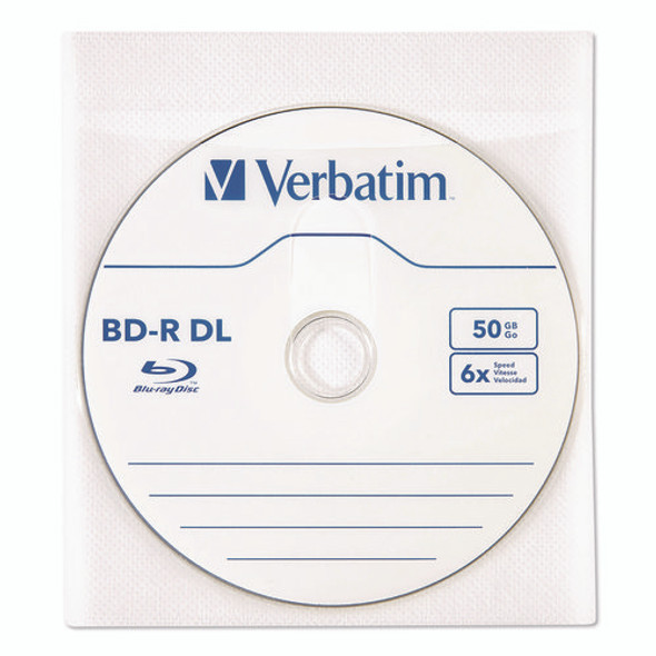 CD/DVD Sleeves, White, 50/Pack
