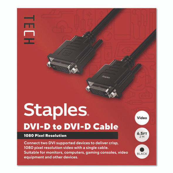 DVI-D to DVI-D Cable, 6.5 ft, Black DVI-D to DVI-D Cable, 6.5 ft, Black